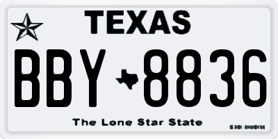 TX license plate BBY8836