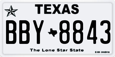 TX license plate BBY8843