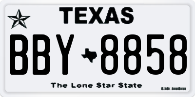 TX license plate BBY8858