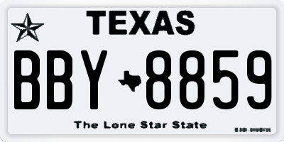 TX license plate BBY8859