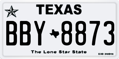 TX license plate BBY8873