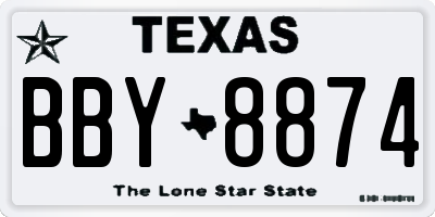 TX license plate BBY8874