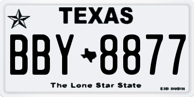 TX license plate BBY8877