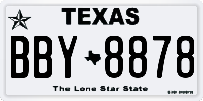 TX license plate BBY8878