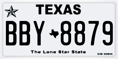 TX license plate BBY8879