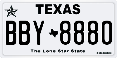 TX license plate BBY8880