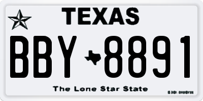 TX license plate BBY8891