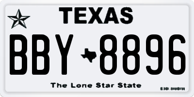 TX license plate BBY8896