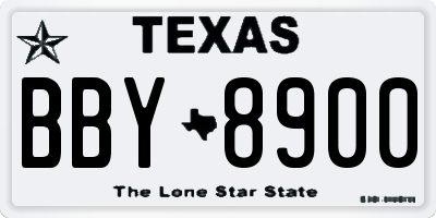 TX license plate BBY8900