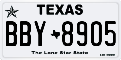 TX license plate BBY8905