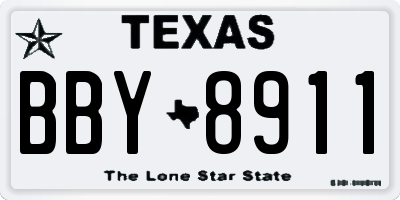 TX license plate BBY8911