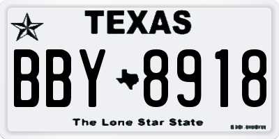 TX license plate BBY8918