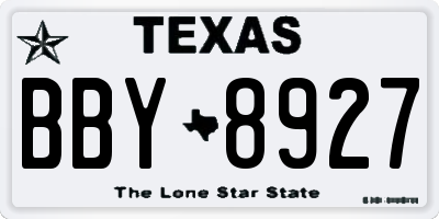 TX license plate BBY8927