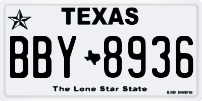 TX license plate BBY8936