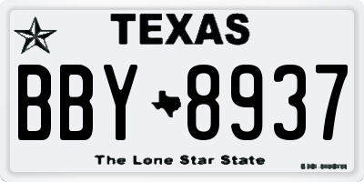 TX license plate BBY8937