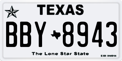 TX license plate BBY8943
