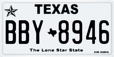 TX license plate BBY8946