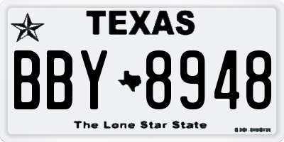 TX license plate BBY8948
