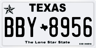 TX license plate BBY8956