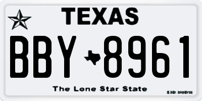 TX license plate BBY8961