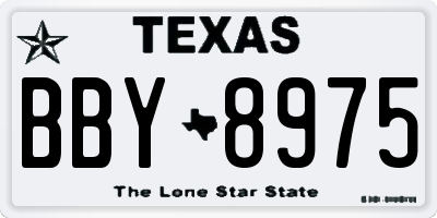 TX license plate BBY8975