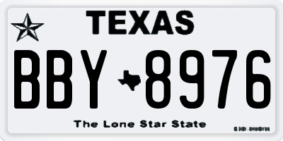 TX license plate BBY8976