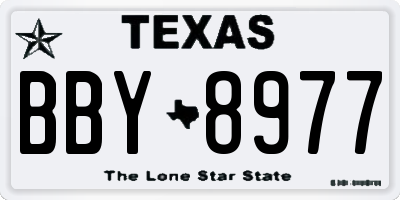 TX license plate BBY8977