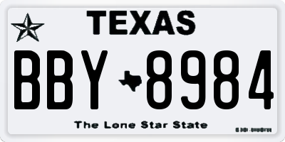 TX license plate BBY8984
