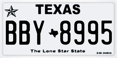 TX license plate BBY8995