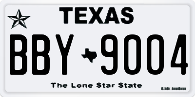 TX license plate BBY9004