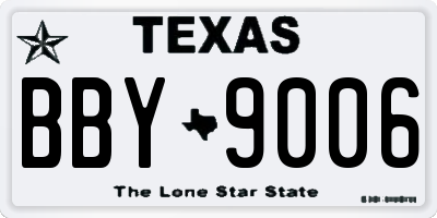 TX license plate BBY9006