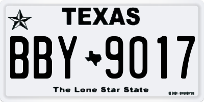 TX license plate BBY9017
