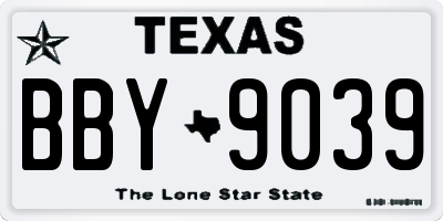TX license plate BBY9039