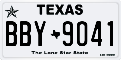 TX license plate BBY9041