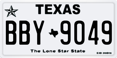 TX license plate BBY9049