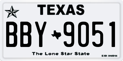 TX license plate BBY9051