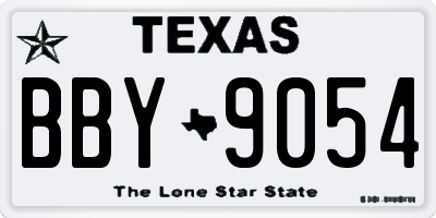 TX license plate BBY9054