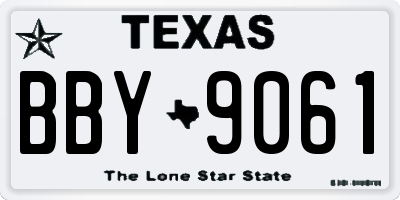 TX license plate BBY9061