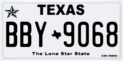 TX license plate BBY9068