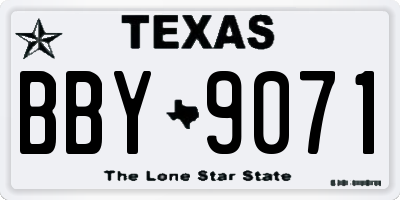 TX license plate BBY9071