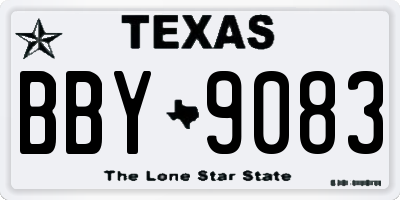 TX license plate BBY9083