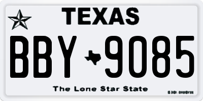 TX license plate BBY9085