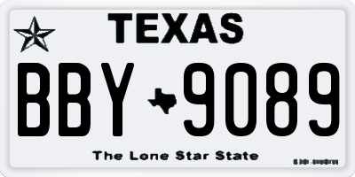 TX license plate BBY9089