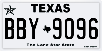 TX license plate BBY9096