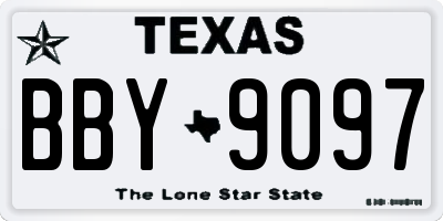 TX license plate BBY9097