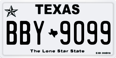 TX license plate BBY9099