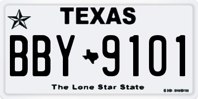TX license plate BBY9101
