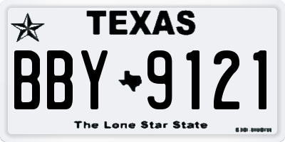 TX license plate BBY9121