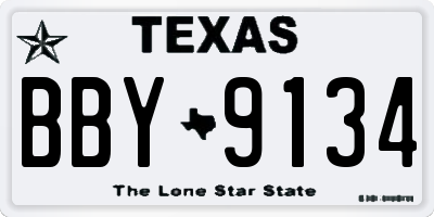 TX license plate BBY9134