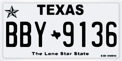 TX license plate BBY9136